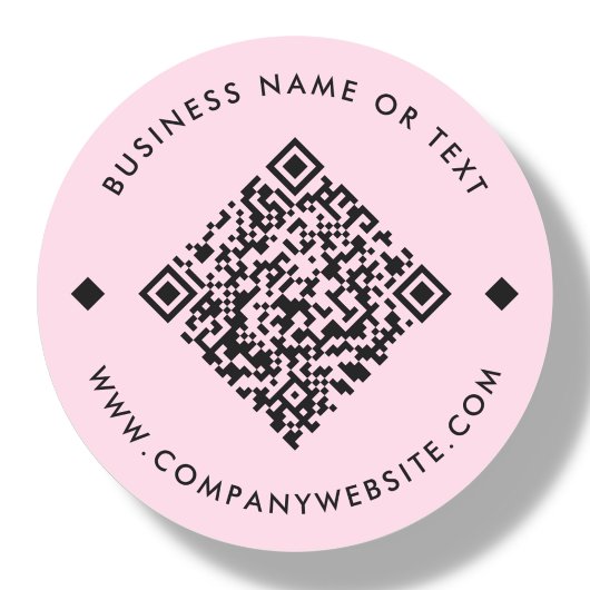 Pink | Business Custom QR Code Runder Aufkleber