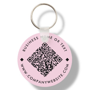 Pink Business Custom QR Code Schlüsselanhänger