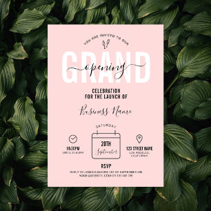 Pink Business Grand Opening Modernes Elegantes Einladung