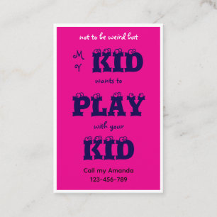 Pink Business Kinder-Spieltermin-Karte Visitenkarte