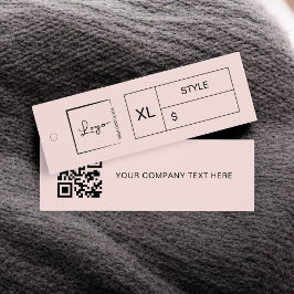 Pink Business Logo Preis-Label QR-Code Hang-Tag