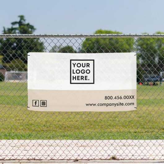 Pink Business Logo Social Media Event Vinyl Banner (Insitu)
