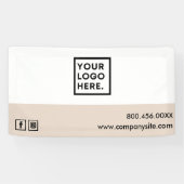 Pink Business Logo Social Media Event Vinyl Banner (Horizontal)