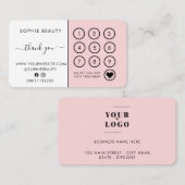 Pink Business Logo Trendly Danke Loyalty Card Treuekarte (Vorne/Hinten)