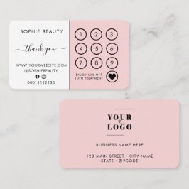 Pink Business Logo Trendly Danke Loyalty Card Treuekarte