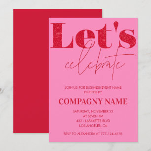 Pink Business Party einladen Lass uns feiern Einladung