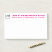 Pink Business Schriftart White Large Beitrag Post-it Klebezettel (Auf Schreibtisch)