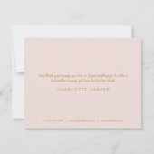 Pink Business Script Danke Spring Blätter Card (Rückseite)