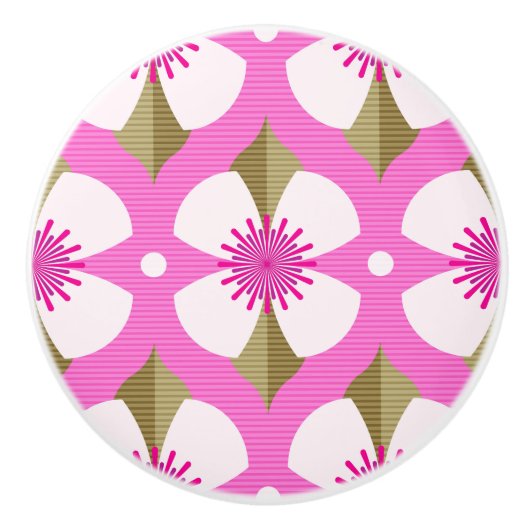 Pink Buttercup Keramikknauf (Vorderseite)