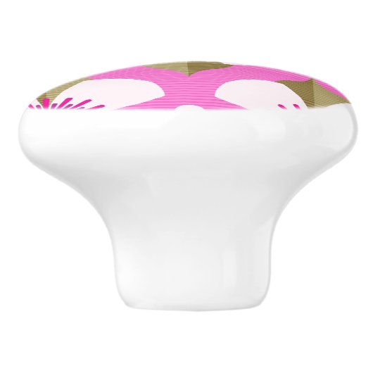 Pink Buttercup Keramikknauf (Seitenansicht)