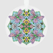 Pink Butterfats Mandala Weihnachten Ornament (Rückseite)