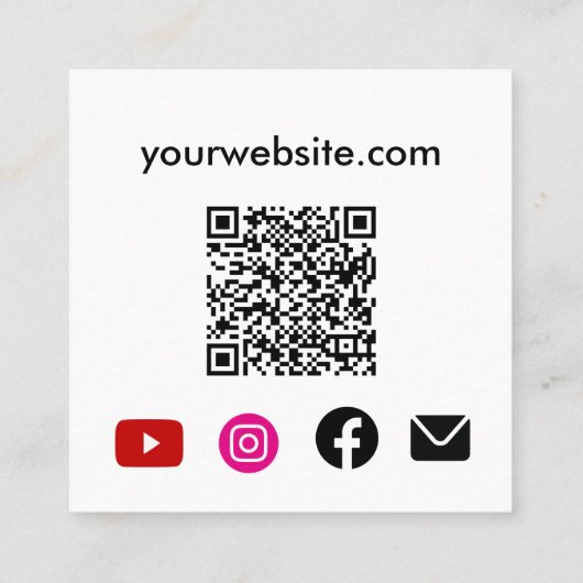 Pink Butterfats QR-Code der Social Media Quadratische Visitenkarte (Rückseite)