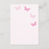 Pink Butterfats Quinceanera Registrierung Begleitkarte (Rückseite)