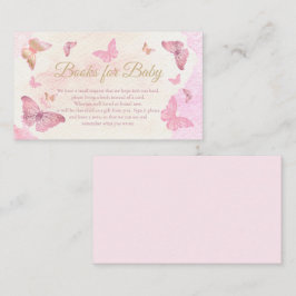 Pink Butterfells Baby Shower Books for Baby Begleitkarte