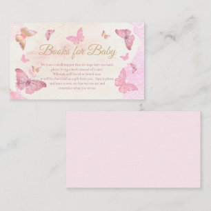 Pink Butterfells Baby Shower Books for Baby Begleitkarte