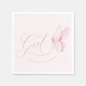 Pink Butterfells Girl Baby Duschpapier Napkins Serviette (Vorderseite)