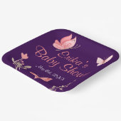 Pink Butterfells Lila Blütendusche Pappteller (Gewinkelt)