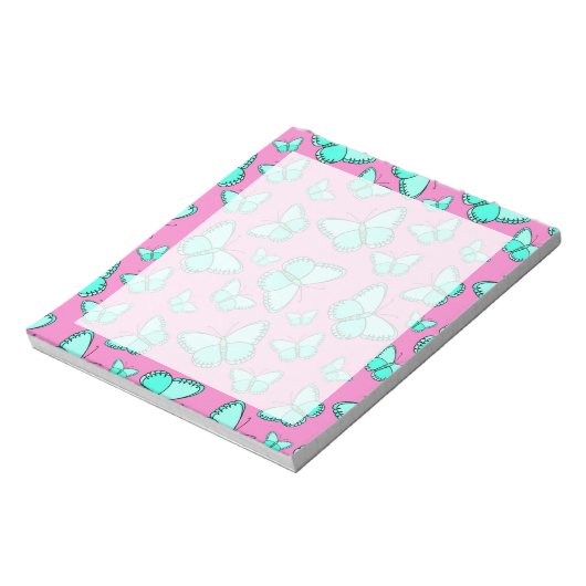 Pink Butterfets Notepad Notizblock (Rotiert)