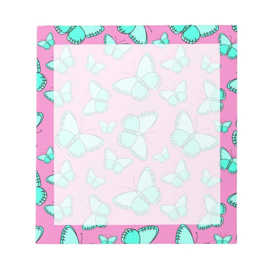 Pink Butterfets Notepad Notizblock (Vorderseite)
