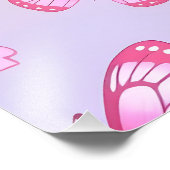 Pink butterflies and flowers pattern fotodruck (Ecke)