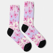 Pink butterflies and flowers pattern socken (Rechts)
