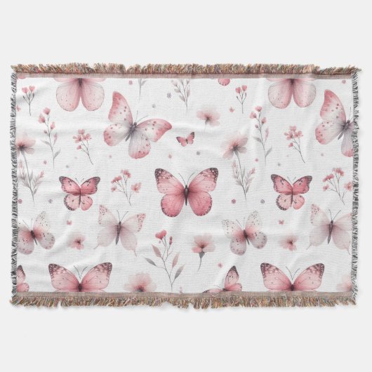 Pink Butterflies Decke (Vorderseite)