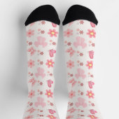 Pink Butterflies Socken (Oben)