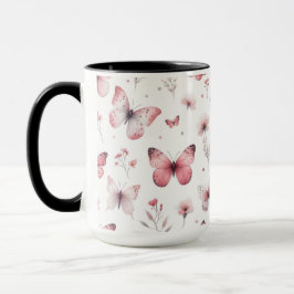 Pink Butterflies  Tasse
