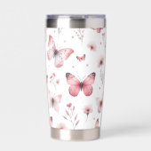 Pink Butterflies Thermobecher (Vorderseite)