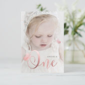 Pink Butterflies Watercolor Einladung (Stehend Vorderseite)