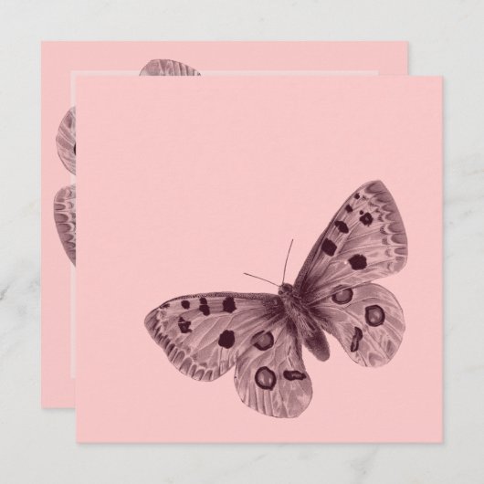Pink Butterfly 16 . Geburtstag Einladung (Vorne/Hinten)