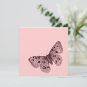 Pink Butterfly 16 . Geburtstag Einladung (Stehend Vorderseite)
