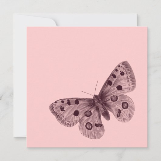 Pink Butterfly 16 . Geburtstag Einladung (Vorderseite)