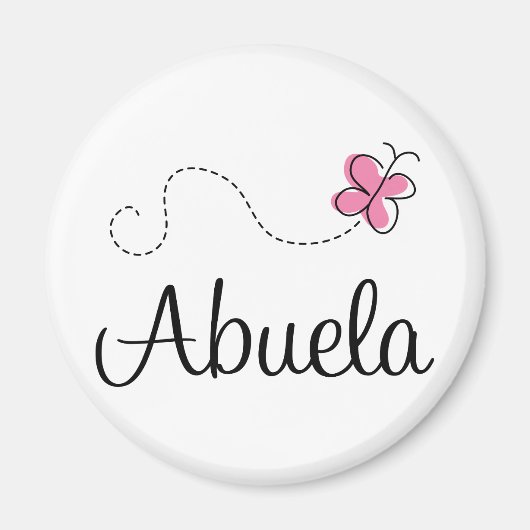 Pink Butterfly Abuela Gift T-Shirt Magnet (Vorne)
