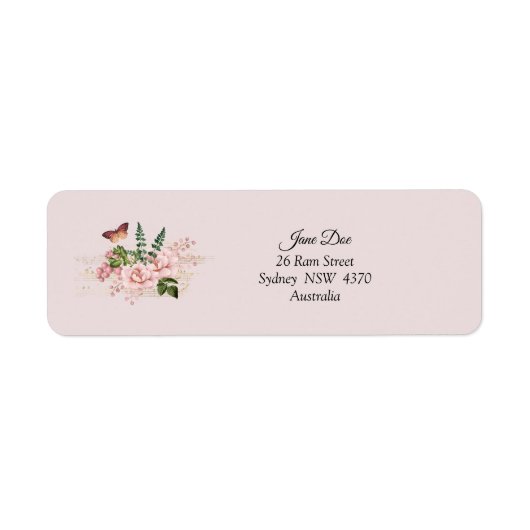 Pink Butterfly Address Labels (Vorne)