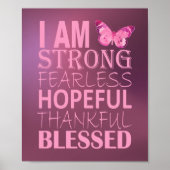 Pink Butterfly Affirmation Poster (Vorne)