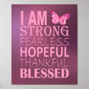 Pink Butterfly Affirmation Poster