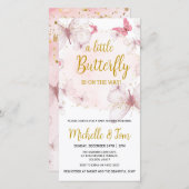 Pink Butterfly Baby Dusche Einladung (Vorne/Hinten)
