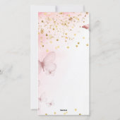 Pink Butterfly Baby Dusche Einladung (Rückseite)