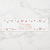 Pink Butterfly Baby Dusche Gefallen Wasserflaschen Wasserflaschenetikett (Einzelnes Label)