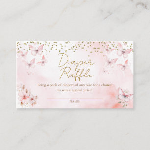 Pink Butterfly Baby Dusche Windelwanne Raffle Begleitkarte