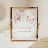 Pink Butterfly Baby Dusche Windelwanne Raffle Poster