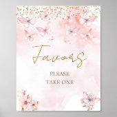 Pink Butterfly Baby Duschmädchen Liebling Schild (Vorne)