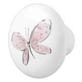 Pink Butterfly Baby Girl Pull Keramikknauf (Rechts)