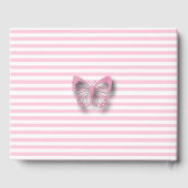 Pink Butterfly Baby Personalisiert Showbook Gästebuch (Rückseite)