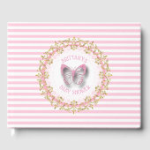 Pink Butterfly Baby Personalisiert Showbook Gästebuch (Vorderseite)