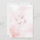 Pink Butterfly Baby Sprinkle Girl Einladung (Rückseite)