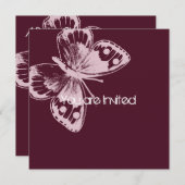 Pink Butterfly Babydusche Einladung (Vorne/Hinten)