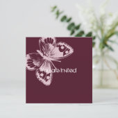 Pink Butterfly Babydusche Einladung (Stehend Vorderseite)