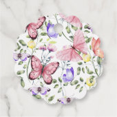 Pink Butterfly Babydusche Geschenkanhänger (Rückseite)